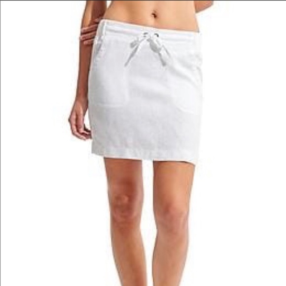 Athleta white linen skirt size 14